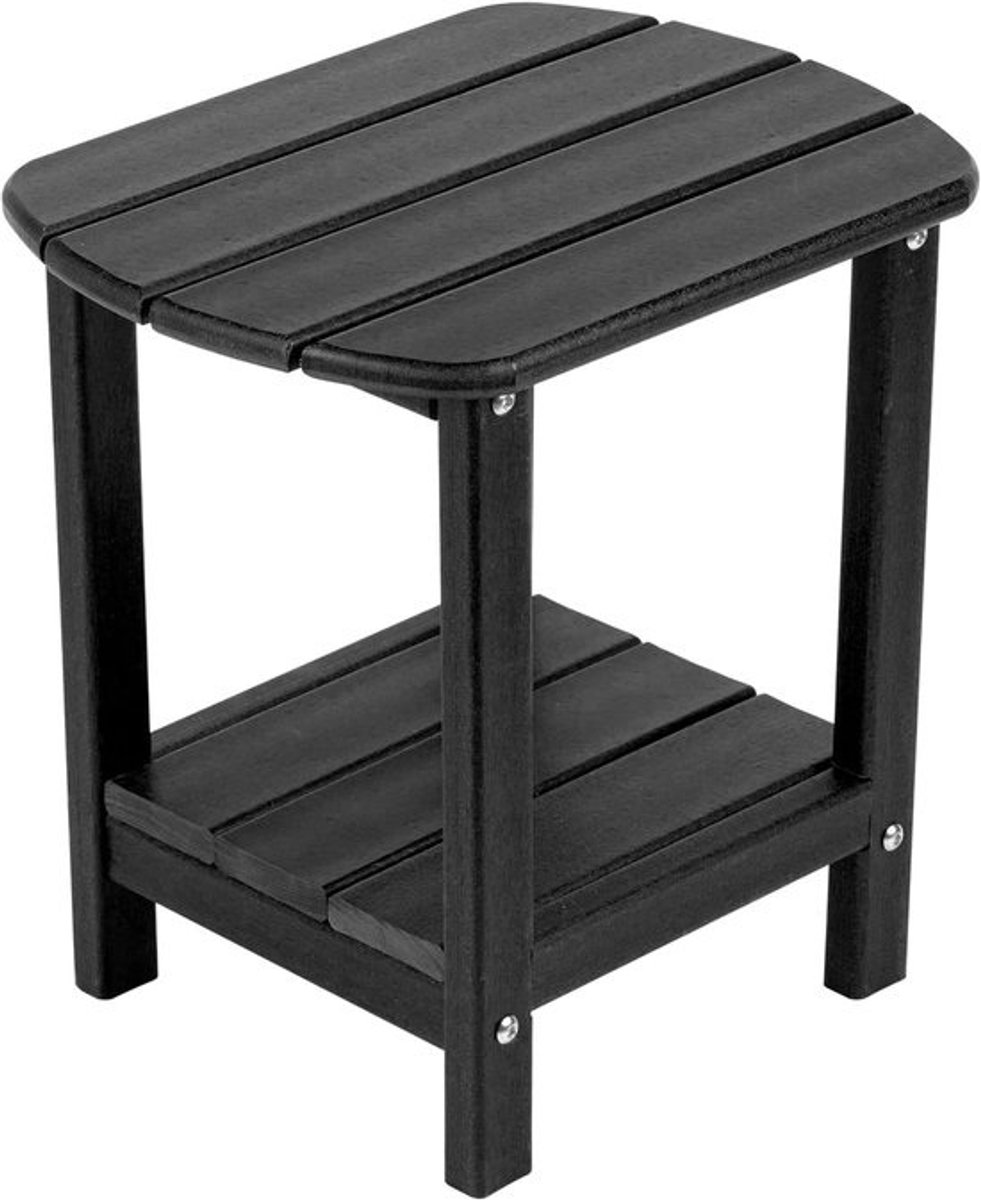 Bijzettafel Outdoor - Tuin Tafel - Terras Genieten - Twee Plateaus - 42 cm - Zwart