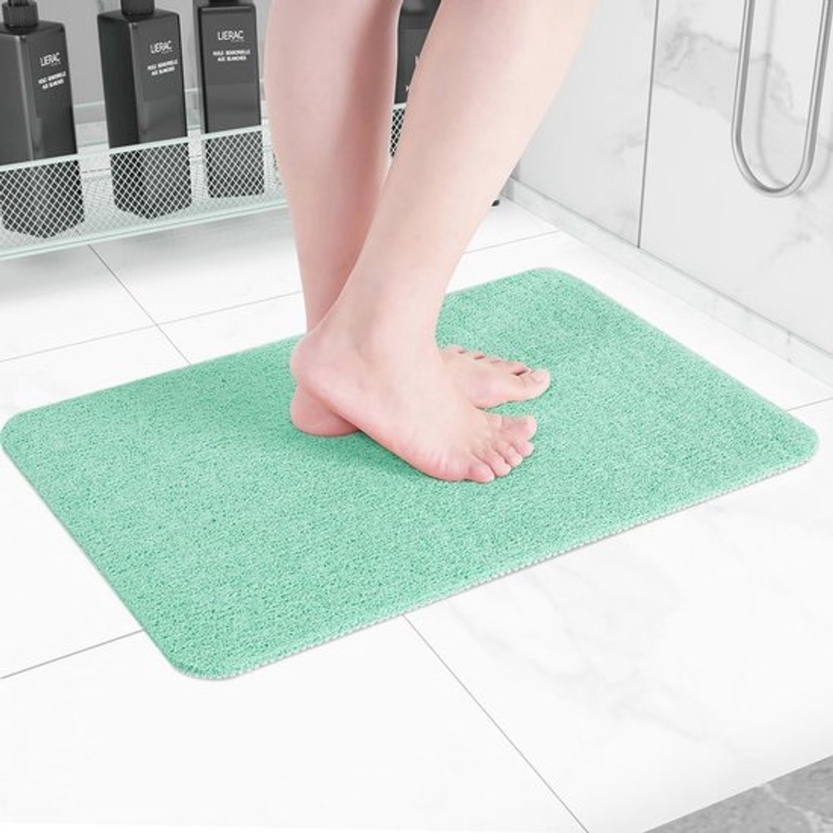 Antislip Badmat - Sneldrogende Douchemat voor Badkamer en Keuken (Lichtgroen, 61 x 40 cm)