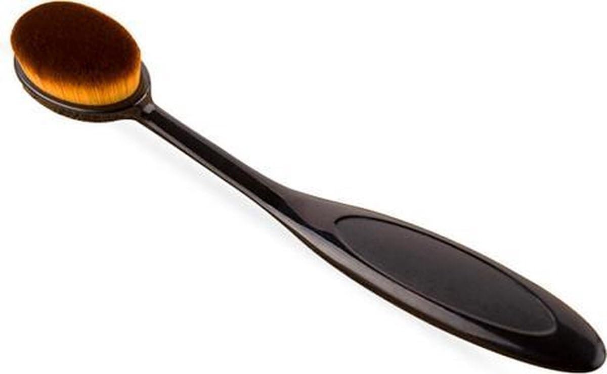 Borstel - Make-up kwastje - Zwart - Ovaal - Blush kwast - Foundation kwastje - Zwart - Flexibel - 15CM - CHPM
