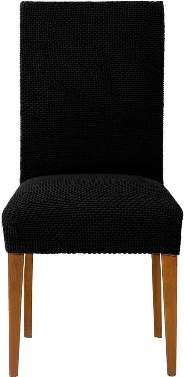 Jacquard-stoelhoezen, aanpasbaar, ademend en volledige bescherming, 2 stuks, zwart, eenvoudige installatie, 100% Spaanse productie