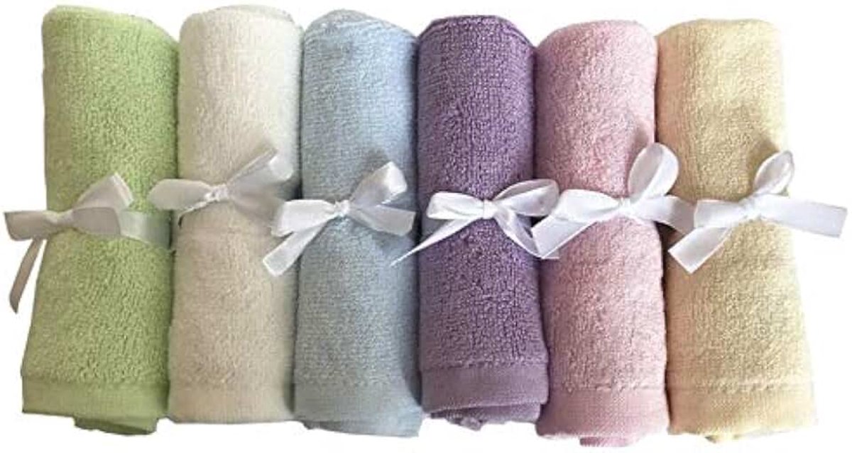 Baby Washandjes 100% Bamboe Vezel Natuurlijke Baby Handdoek 6 Pack/Set Per Polybag Maat 10 "X10" Miulticolors Multi