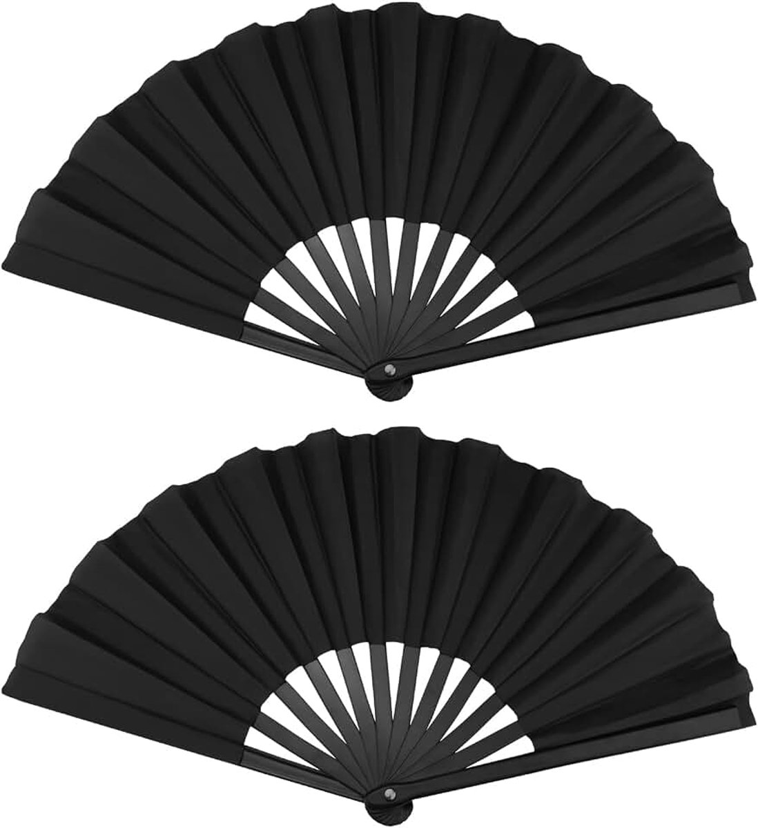 Huakaile 2 stuks 13 inch zwarte laarzen op de grond hand ventilator, grote opvouwbare knallende waaier voor lijndansen, handheld rave-decoraties voor mannen vrouwen festival performance show party