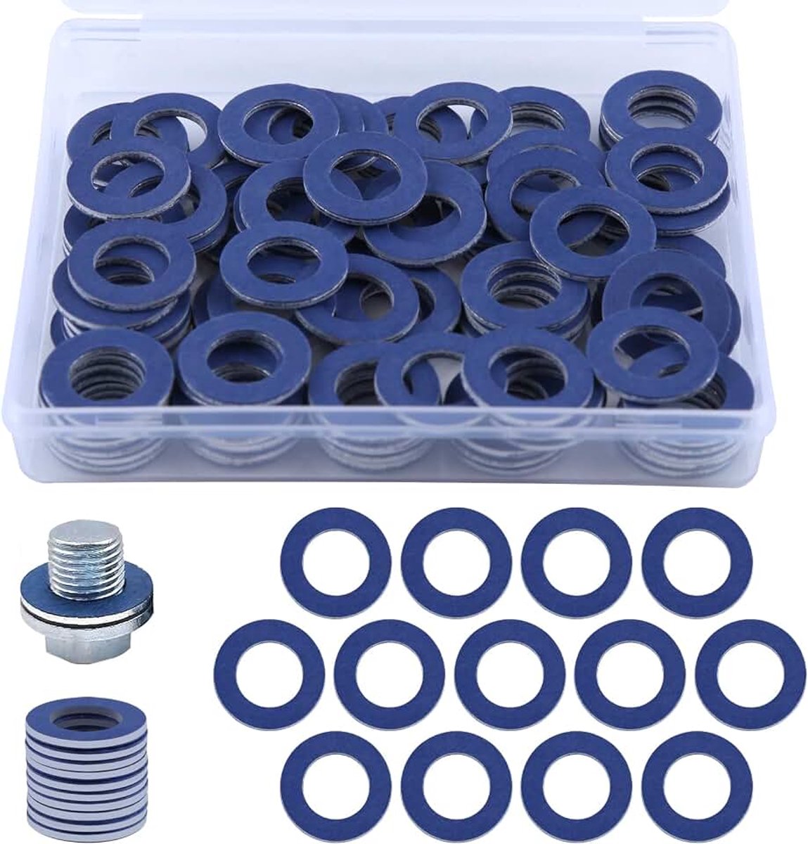 100pcs Aluminium Olie Afvoer Stekker Pakkingen Olie Afvoer Stekker Pakking Wasmachine Premium