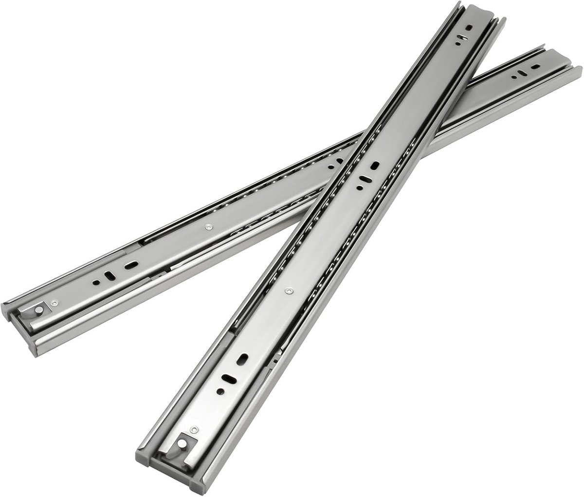 Schuifladenrails 650 mm, kogelgeleiders met 45 kg draagkracht, volledig uittrekbaar, schuifladegeleiding, telescopische rail, volledige stretchgrootte 1300 mm, 1 paar (2 stuks)