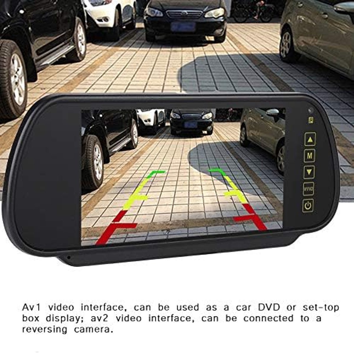 7 inch digitaal lcd-display voor parkeerachteruitrijcamera met houder, externe achteruitkijkspiegel, auto-dvd-weergave