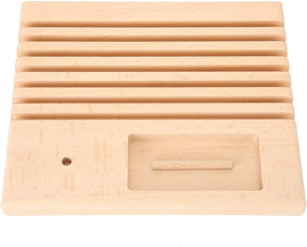 Liniaal rek organizer liniaalhouder DIY spoelrek opslag naaigereedschap hout liniaal rek met ruimte voor het opbergen van knoppen
