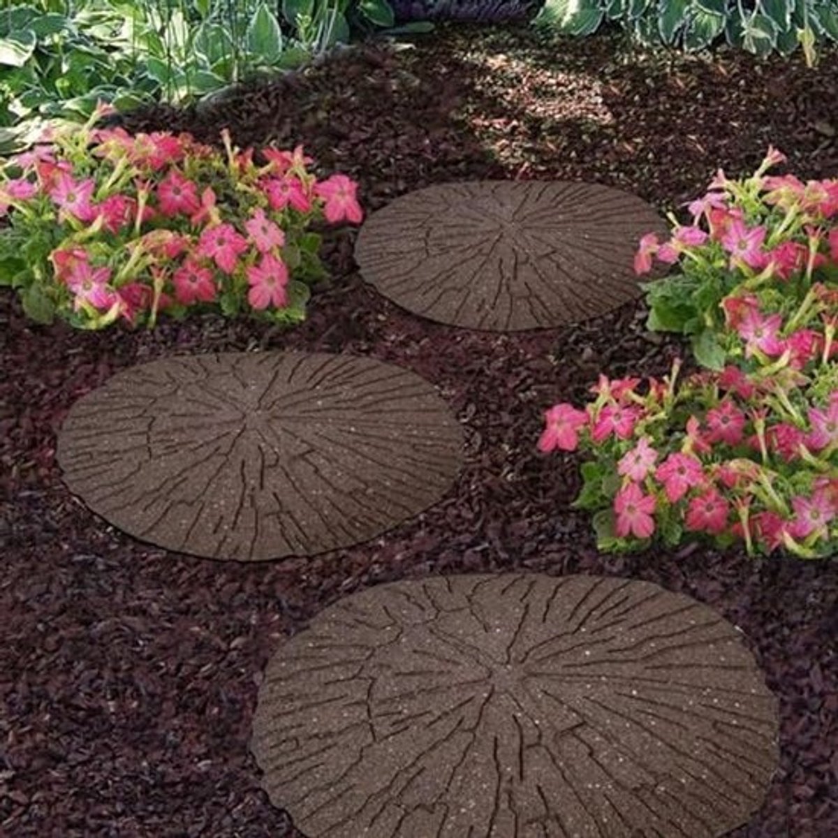 Ronde Tuin Opstapsteen 45,7 cm - Gerecycled Rubber, Omkeerbaar en Duurzaam