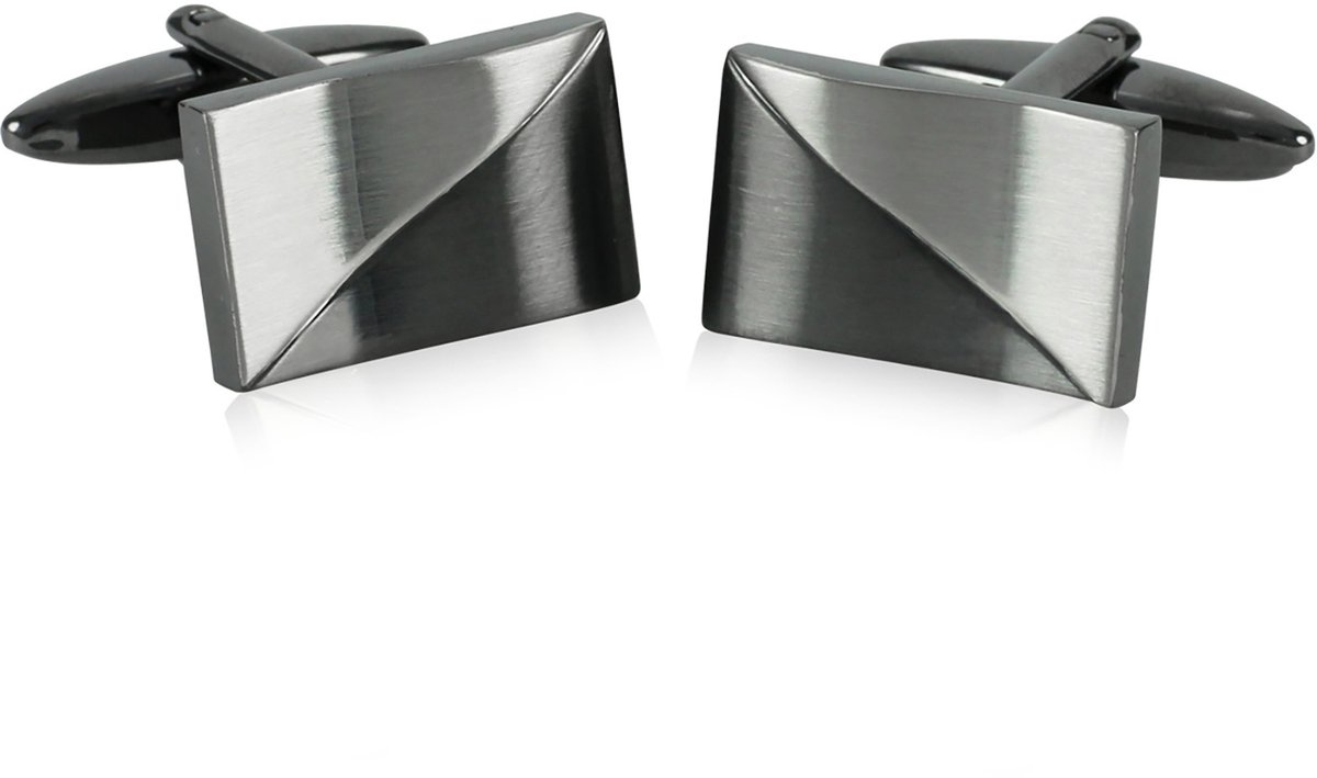 LINDENMANN heren manchetknopen gunmetal - donkergrijs
