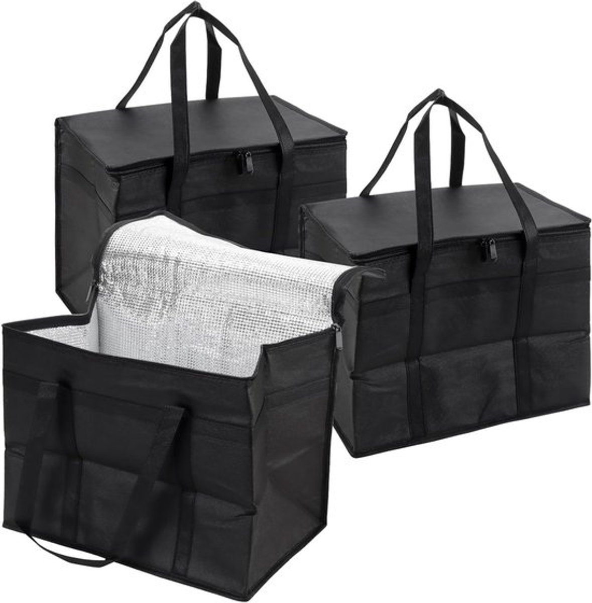 Grote koeltas van 30 L - Vouwbare koelbox voor voedselbezorging, picknick, kamperen en barbecue - 41 x 23 x 33 cm, ideaal voor boodschappen en buitenactiviteiten