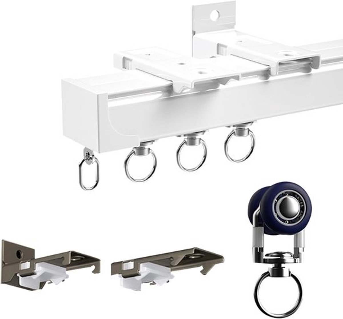 Heavy-Duty Aluminium Gordijnrailsysteem - Stille Plafondrails voor Schuifgordijnen - 180 cm