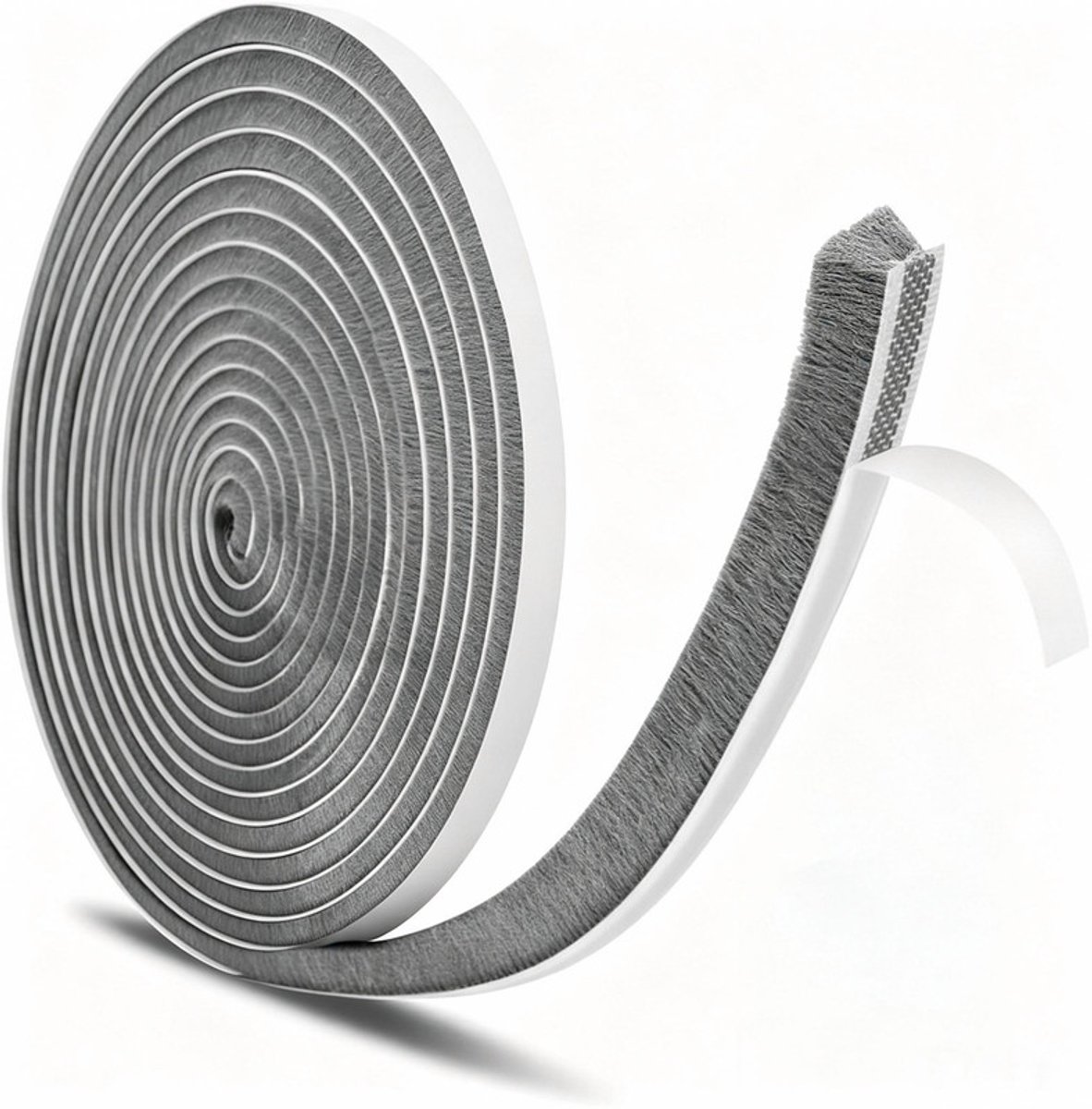 Zelfklevende afdichtingsstrip van 10 meter voor ramen, schuifdeuren, rolluiken, kasten en horren,Grijs - 7 mm breed - 6 mm dik