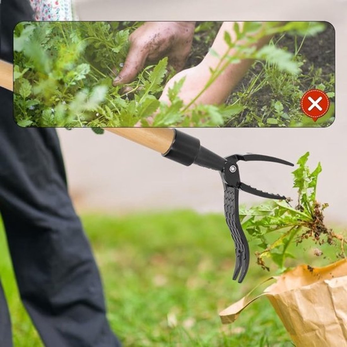 Handmatige Onkruidverwijderaar met Ergonomisch Ontwerp voor Tuin en Gazon