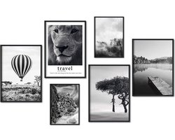 myestado Premium Poster Set Afbeeldingen als woonkamer modern slaapkamer decoratie Stijlvolle set met bijpassende - 4 x DIN A3 & 2 x DIN A4 - ca. 30x42 & 21x30 - zonder fotolijst » Ballon «