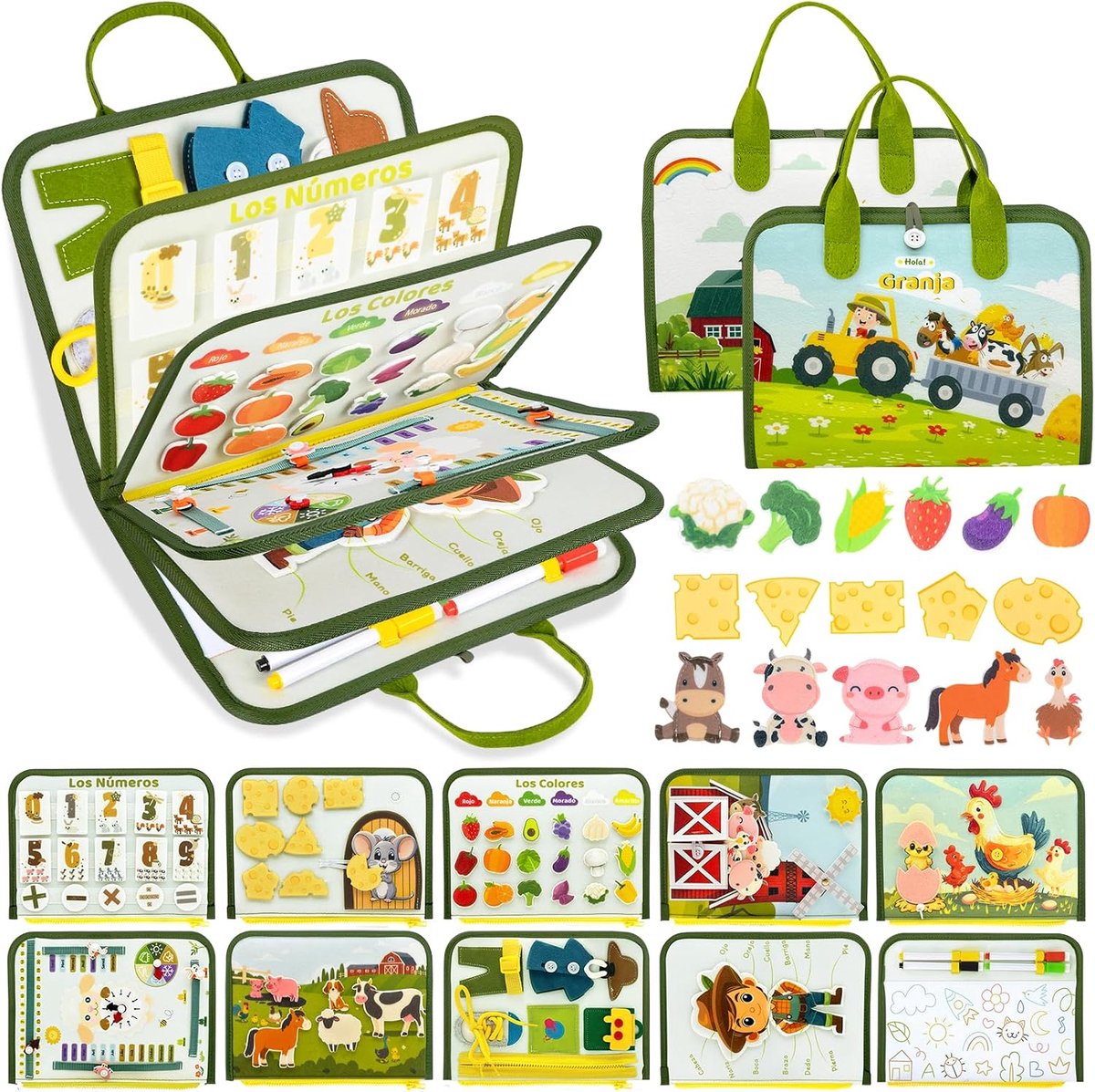 Montessori Games 1 jaar, Montessori babyspeelgoed, (Groen)