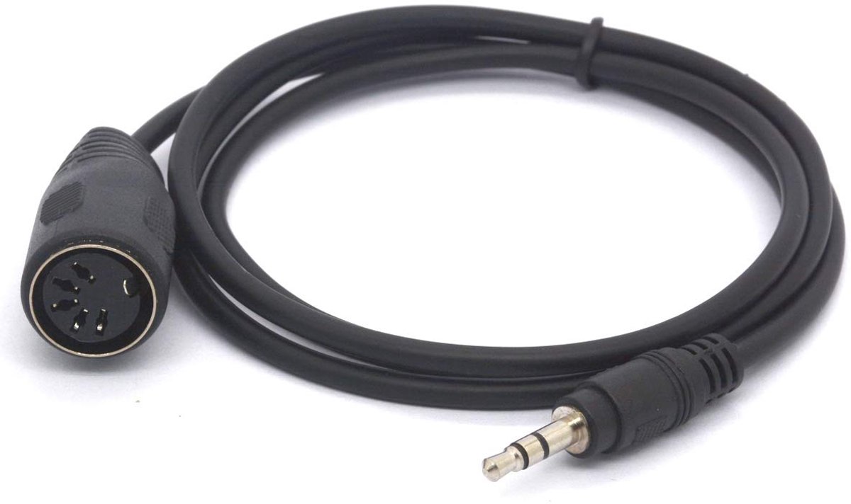 3,5 mm 5-polig DIN-Midi-kabel, 5-polige DIN-aansluiting naar 3,5 (1/8 inch) TRS-stereo-stekker, converterkabel voor MIDI-toetsenbord IK Multimedia 1 meter
