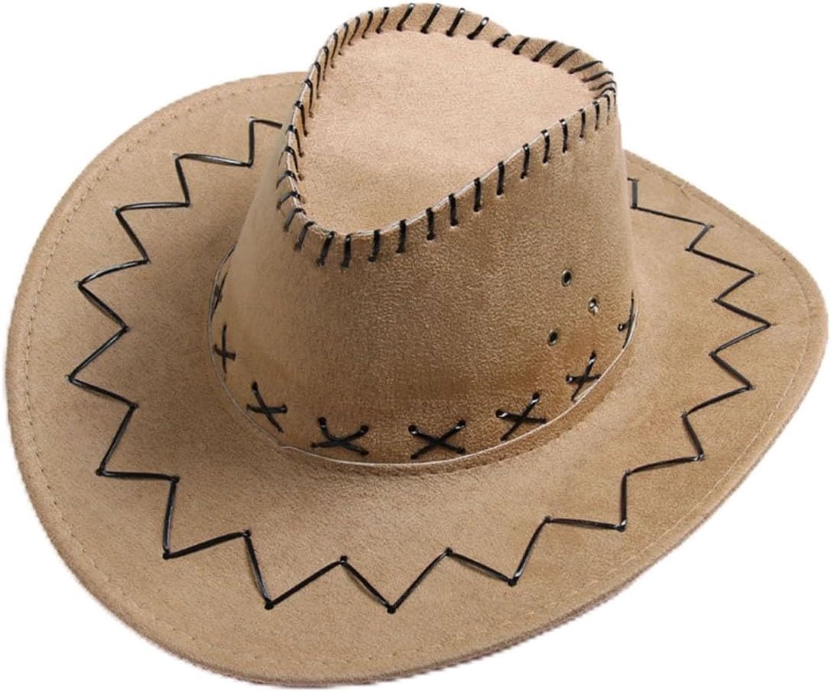 Cowboyhoed, cowboyhoed met brede rand, Texas cowboyhoed, cowgirl-Fedora, suède cowboyhoed, voor volwassenen, perfect voor carnaval
