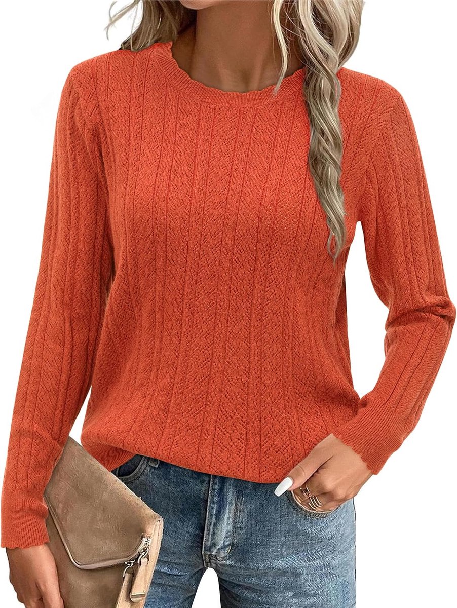 Truien voor Vrouwen Crew Neck Korte Lange Mouwen Gebreide Tops Trui Shirt Knitwear Blouse