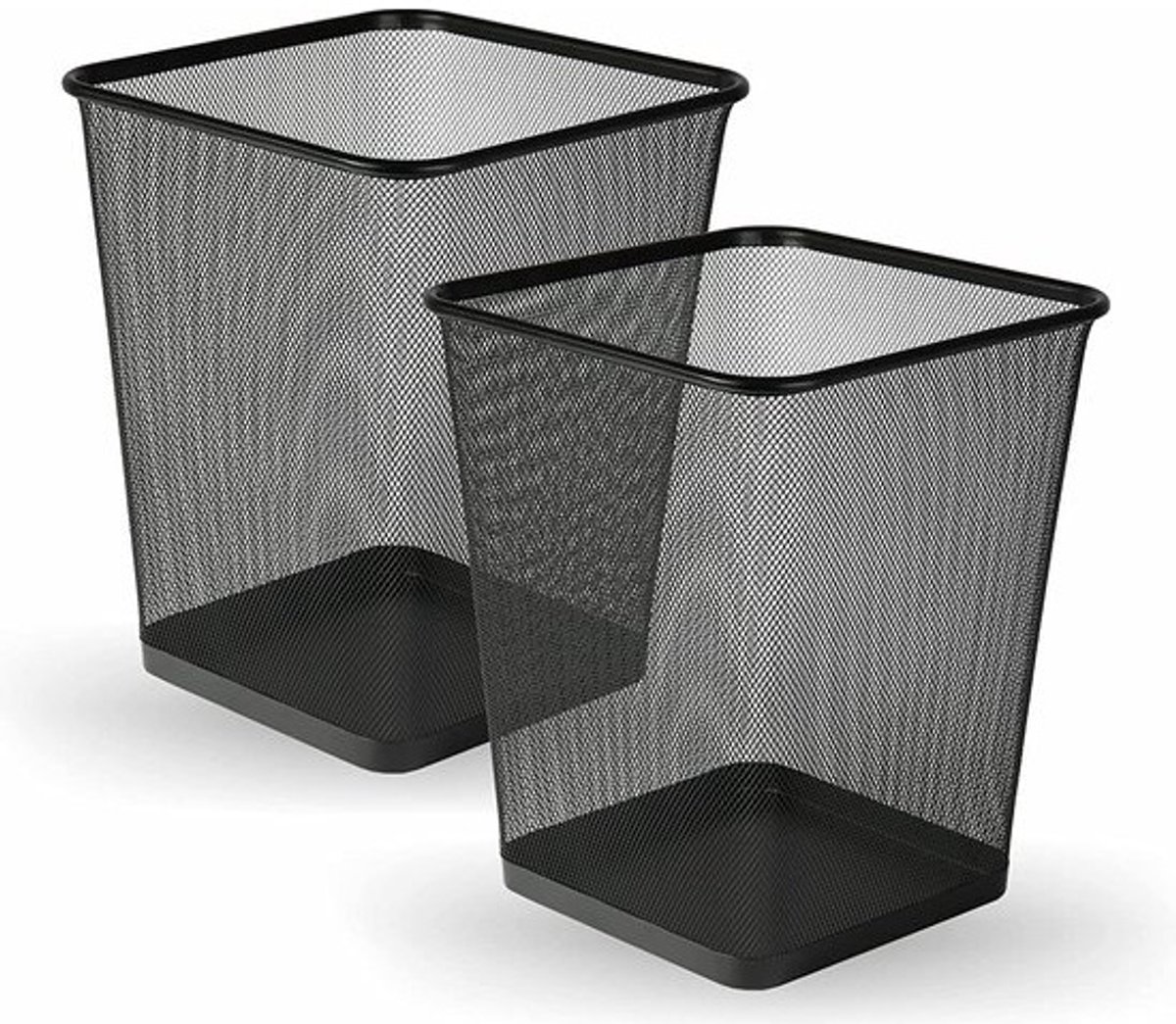 Metalen Gaasbak Set van 2 - Zwarte Papierbak voor Kantoor, Slaapkamer, Badkamer en Keuken