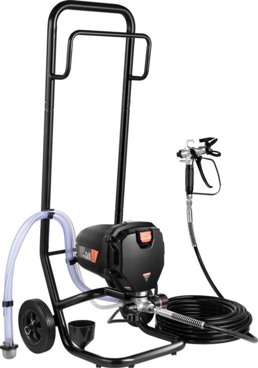 - Airless - Verfspuit - Verfpistool - Spuitmachine - Met Kar - Met Wielen - Draagbaar - 950W - Airless - 3000psi