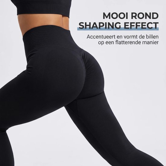 RENALUX Sportlegging Dames High Waist - Sportbroek Dames - Sportkleding Dames - Yoga Kleding Dames - Pilates Kleding Dames - Hardloopbroek Dames - Legging Dames - Zwart - Maat M van RENALUX — afbeelding 3