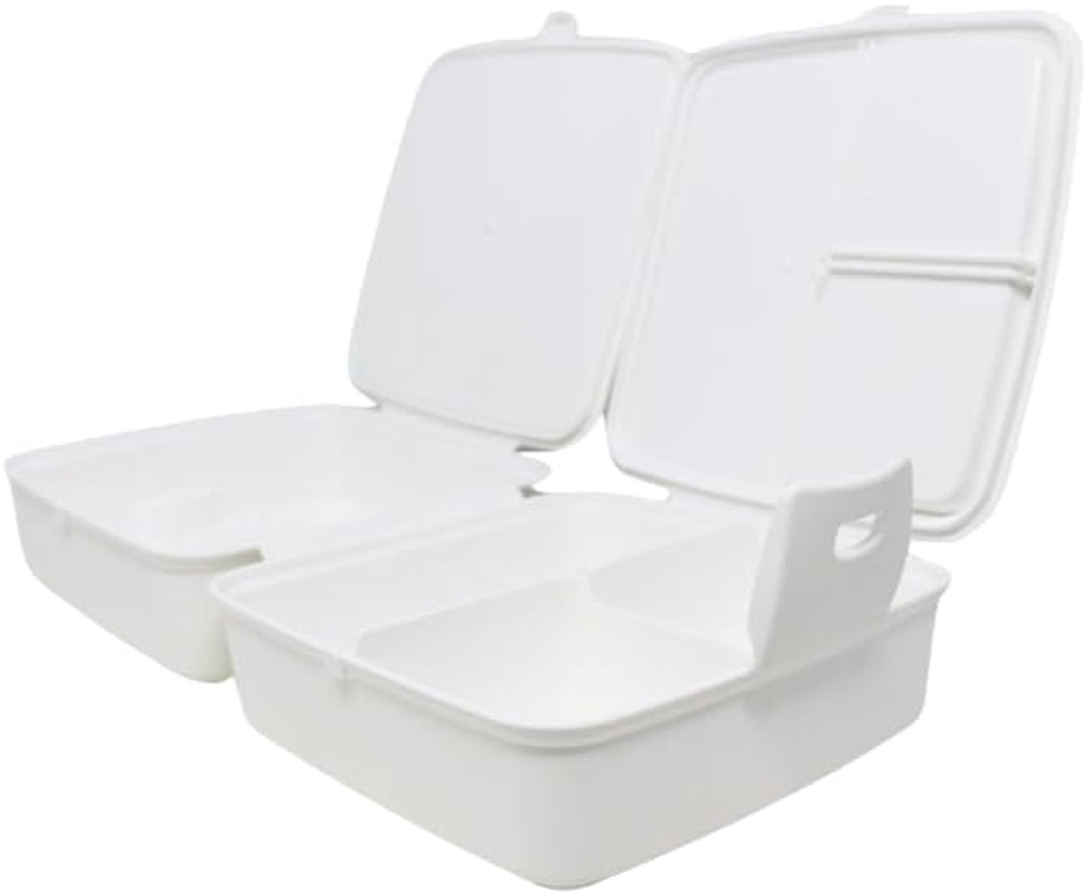 Brood- en lunchbox met bestek - (02 1164) wit