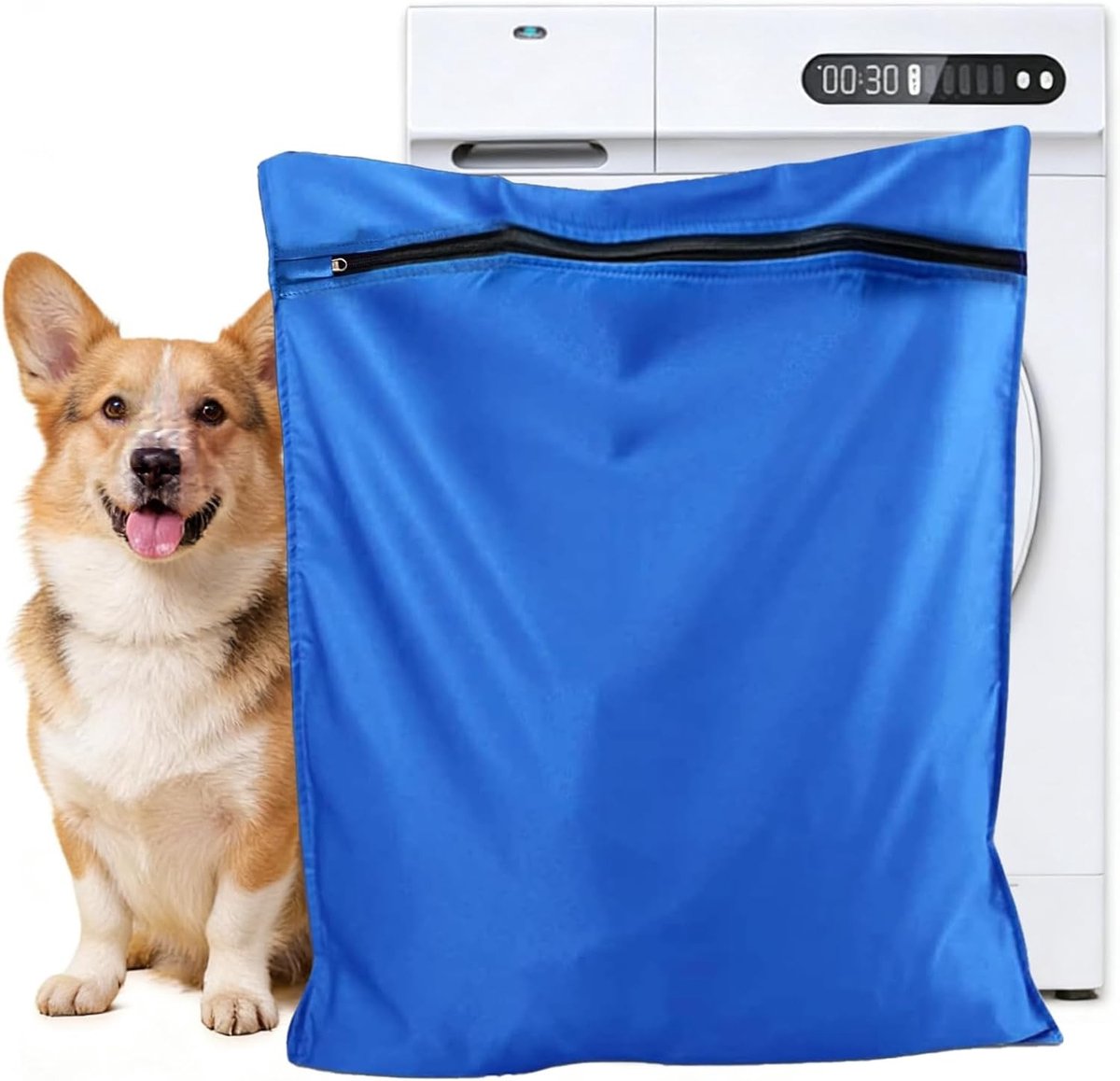 Honden- en kattenwaszak, grote waszak voor huisdieren, voorkomt haarblokkering in de wasmachine (65×70cm)