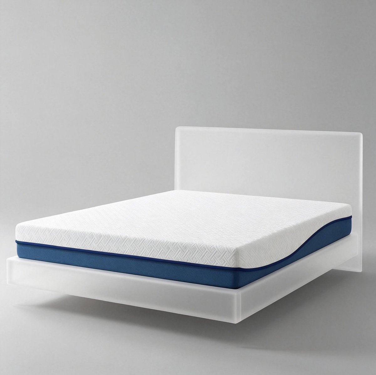 MODENUIT Matras – Traagschuim Met Groene Thee – 140 x 190 cm – Polyester – Wit-Blauw – Afneembare Wasbare Hoes