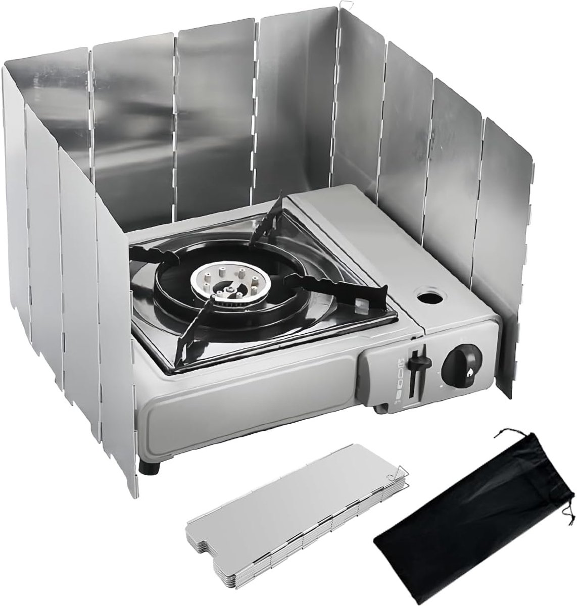 Aluminium windbescherming voor gasfornuis/campingkooktoestel, licht opvouwbaar aluminium windscherm voor outdoor kachels, gasfornuis
