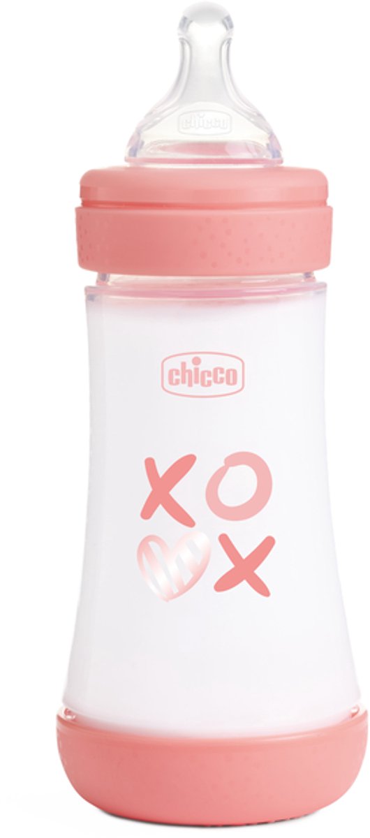 Chicco Perfect 5 anti-koliek babyfles 240ml roze - Zuigfles