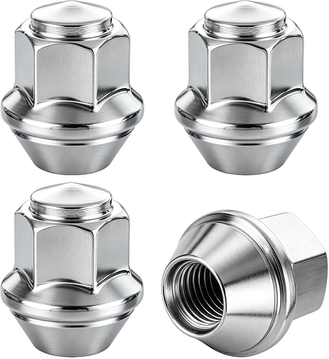 Moeren M12 x 1,5,60° conische band gesloten wielmoer, SW 19 mm wielbouten wielbevestiging, robuuste wielmoer, wielbouten, wielmoerset, compatibel met Ford Focus Fiesta Fusion Escape