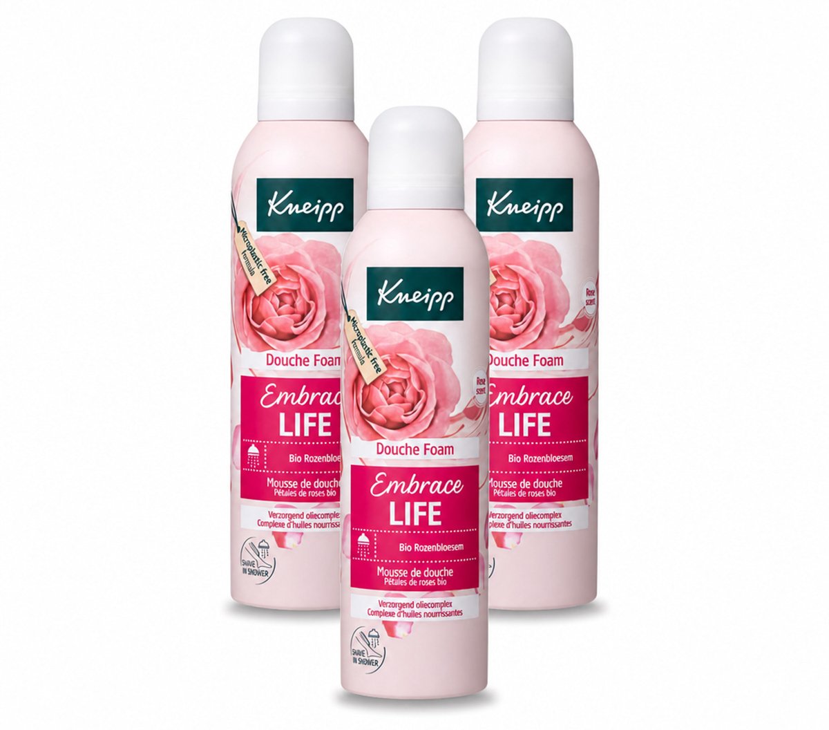 3 x Kneipp - Douche schuim - Embrace Life - Anti‑Aging verzorging - 200 ml - Voordeelverpakking - 3 stuks