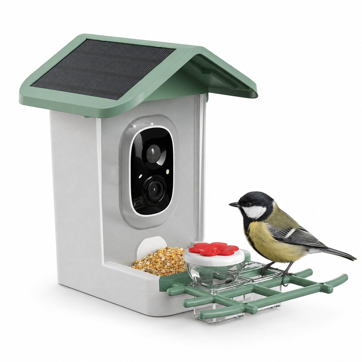 Nexeli NX-BDC-060 Vogelhuisje met camera - AI Vogelherkenning - 2K HD - Zonnepaneel - WiFi Vogelhuisje - Nachtzicht - Bewegingsdetectie - IP65 Waterdicht