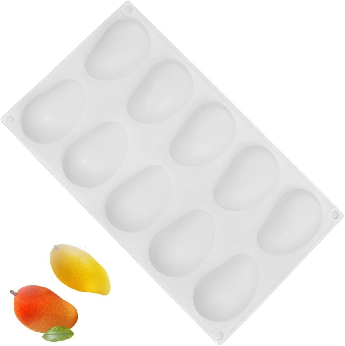 Mal voor dessert, cakevorm, siliconen handvat, fruitvorm, snoepvorm, anti-aanbaklaag, gemakkelijk te ontvormen, voor cakes, cupcakes, chocolade, gelei
