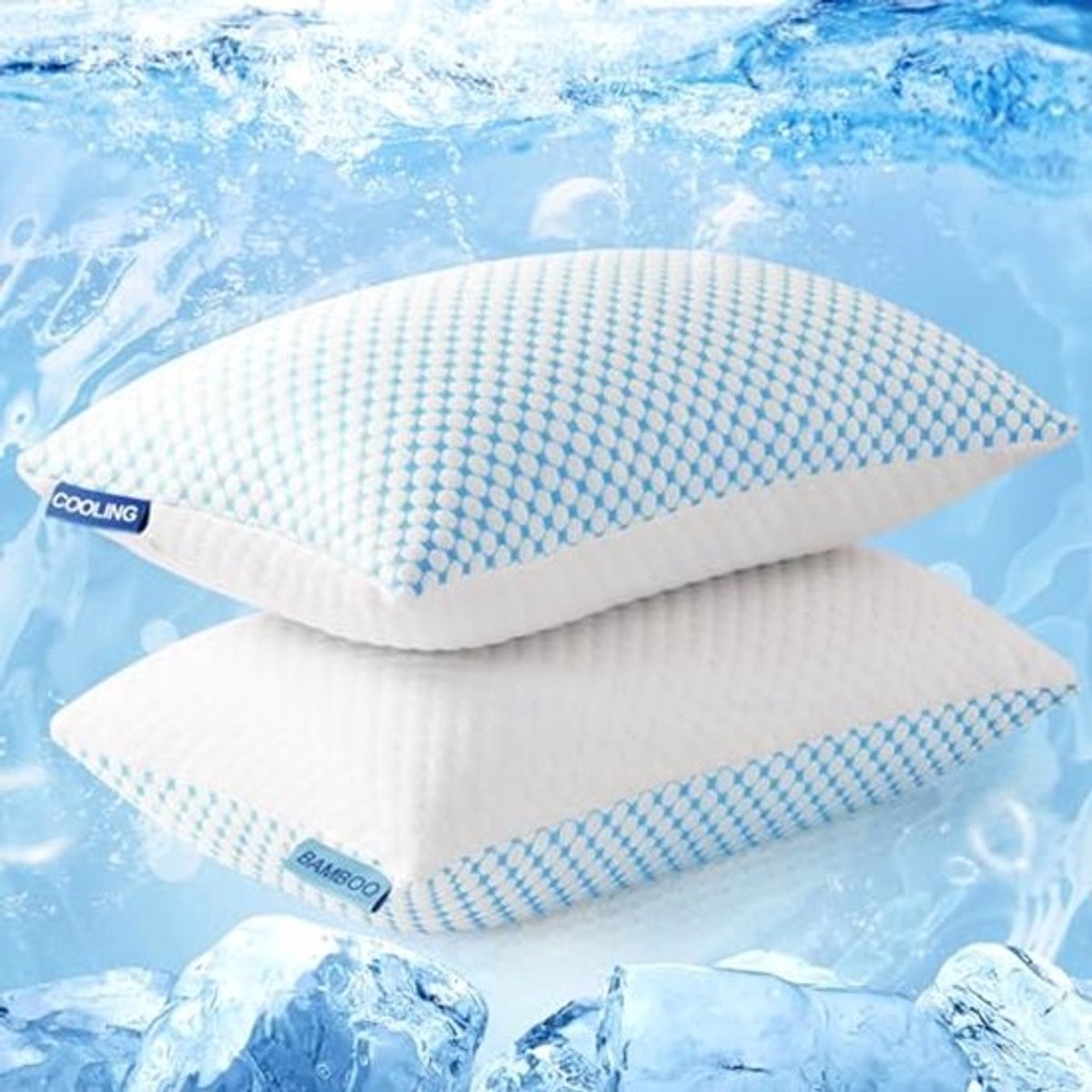 Koelkussens voor Slaapcomfort - Verstelbare Traagschuim Kussens met Bamboe Rayon - Hypoallergeen en Ademend (2 Stuks)