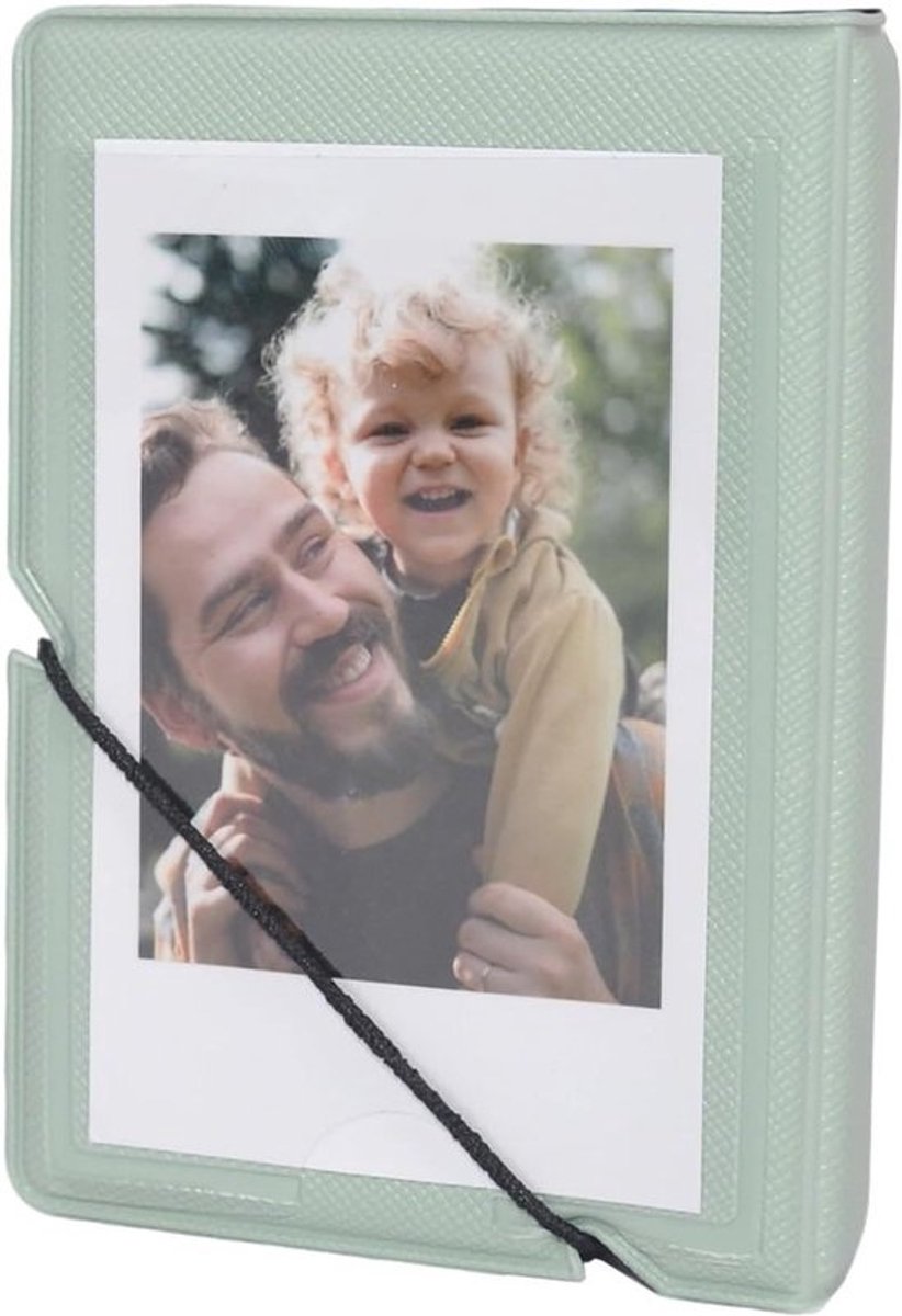 Compact fotoalbum met 28 vakken voor Instax Mini-foto's, Kpop-fotokaarten en afbeeldingen van 54x86 mm (groen)