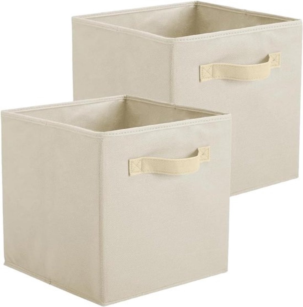 Opvouwbare opbergdozen set van 2 - beige textielen opbergboxen