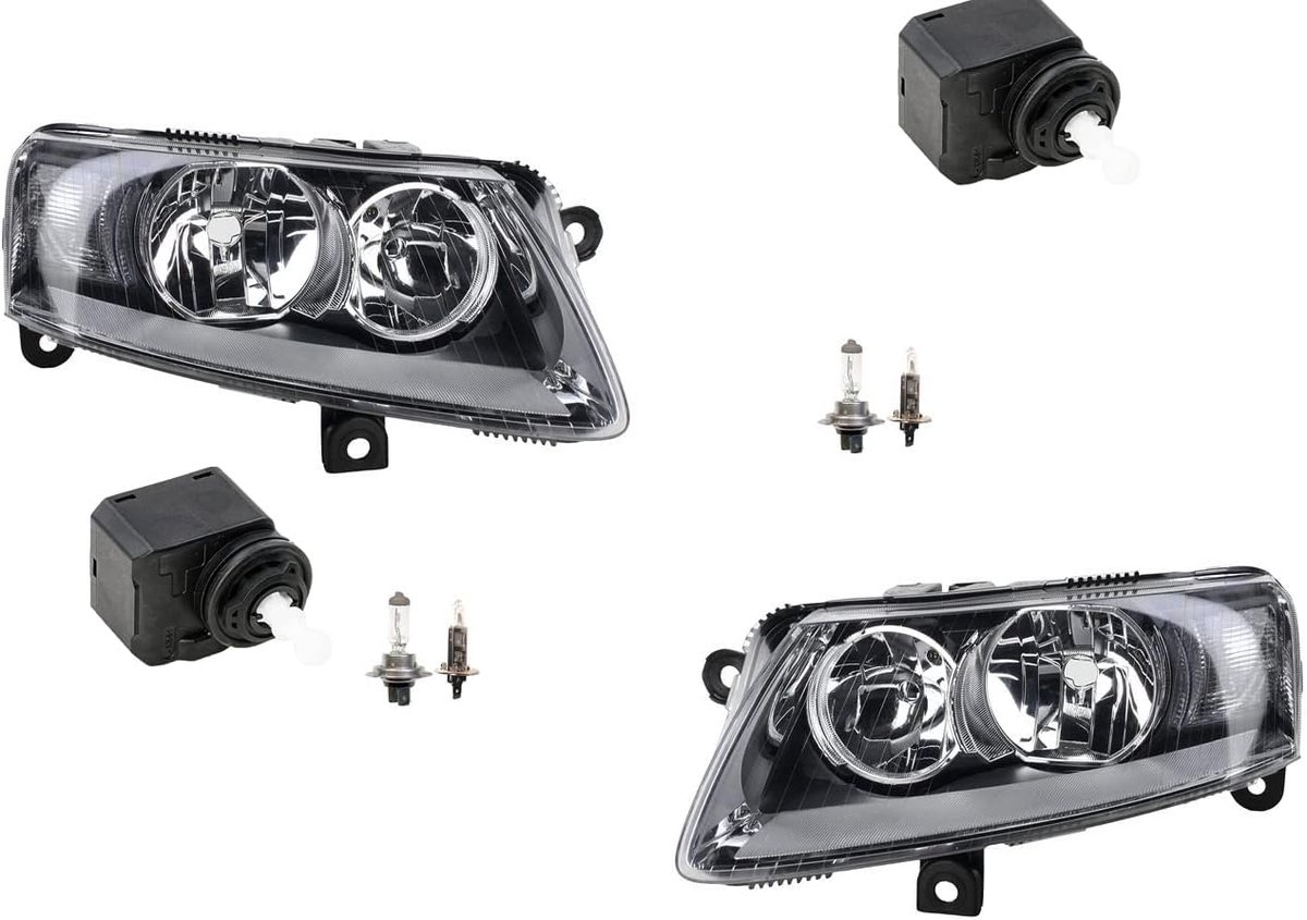 Koplampen geschikt voor Audi A6 4F 04-08 + H7 H1 Set Links Rechts w. Servomotor