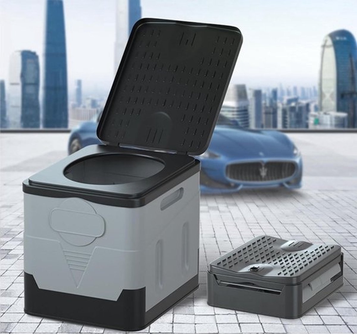 Opvouwbare Camping Toilet voor Volwassenen - Draagbaar en Opvouwbaar - Ideaal voor Auto, Vissen, Camping en Reizen