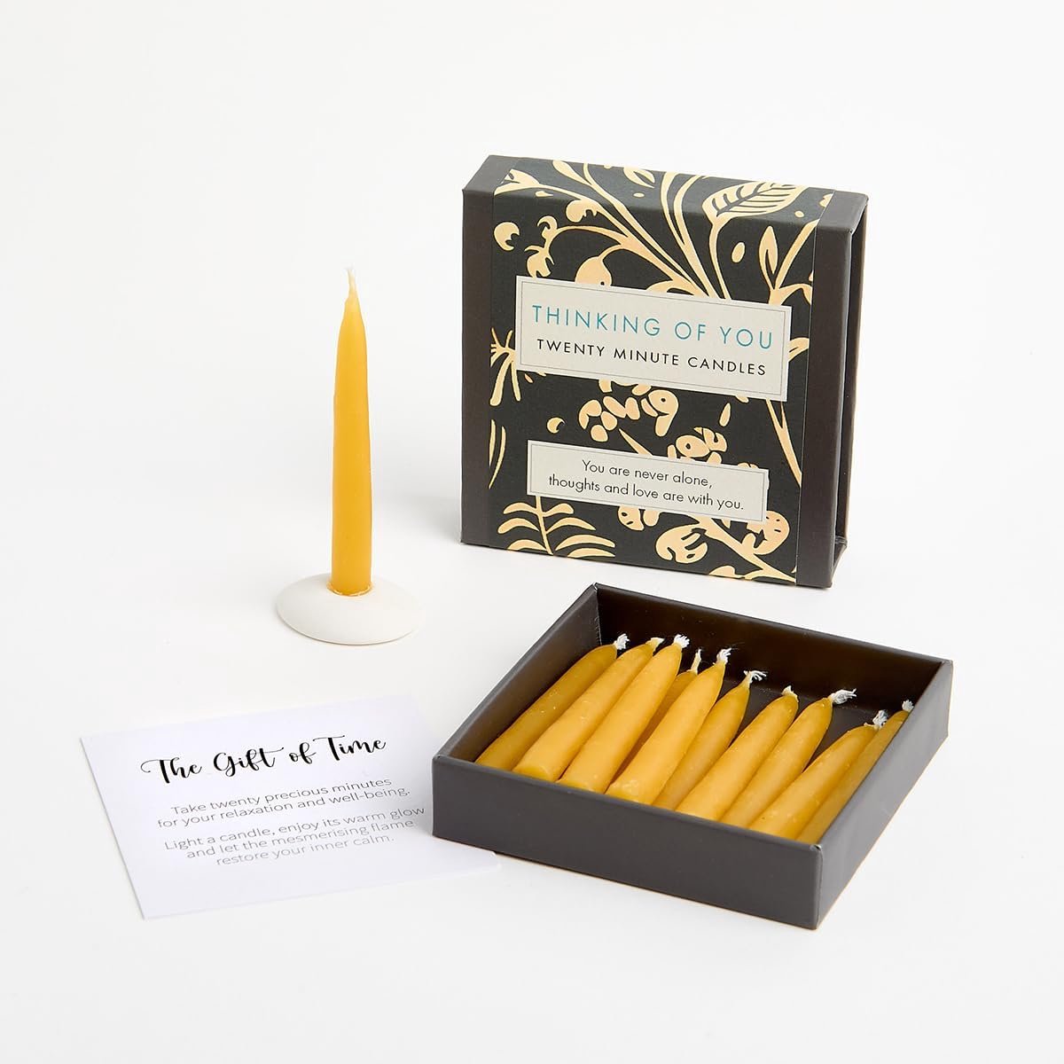 Collection - Thinking of You (Folk) 12 stuks twintig minuten kaarsen met keramische standaard