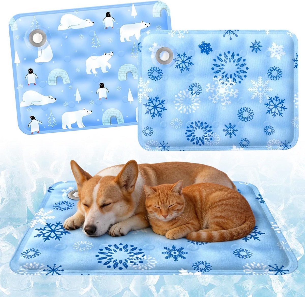 Koelmat voor honden, koeldeken voor honden, 50 x 40 cm, voor kisten, hondenhokken, bedden en kennels, zelfkoelende hondenmat, gemakkelijk te reinigen, voor kleine en middelgrote honden en