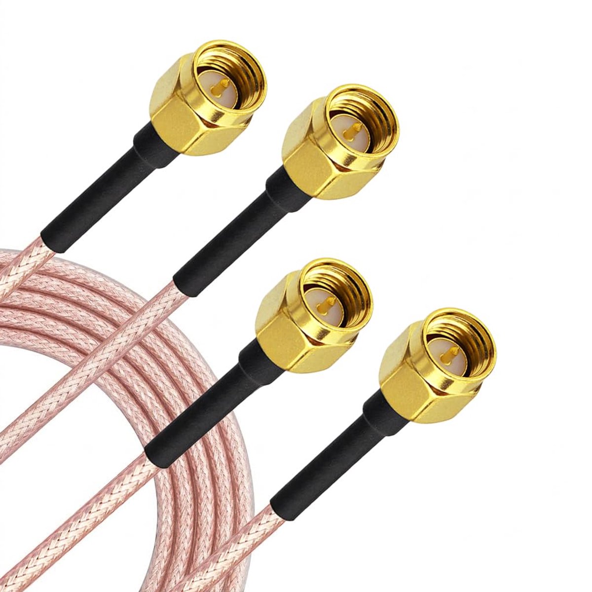 Verlengkabel SMA-antenne, wifi, 30 cm, 2 stuks, RG316D, stekker op