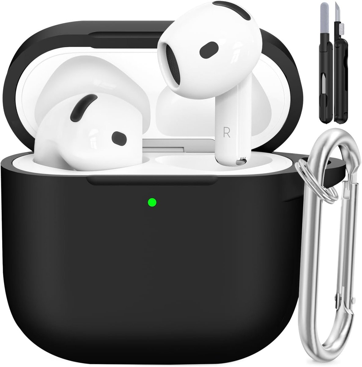 Siliconen voor AirPods 4 Hoes, 1A-Black