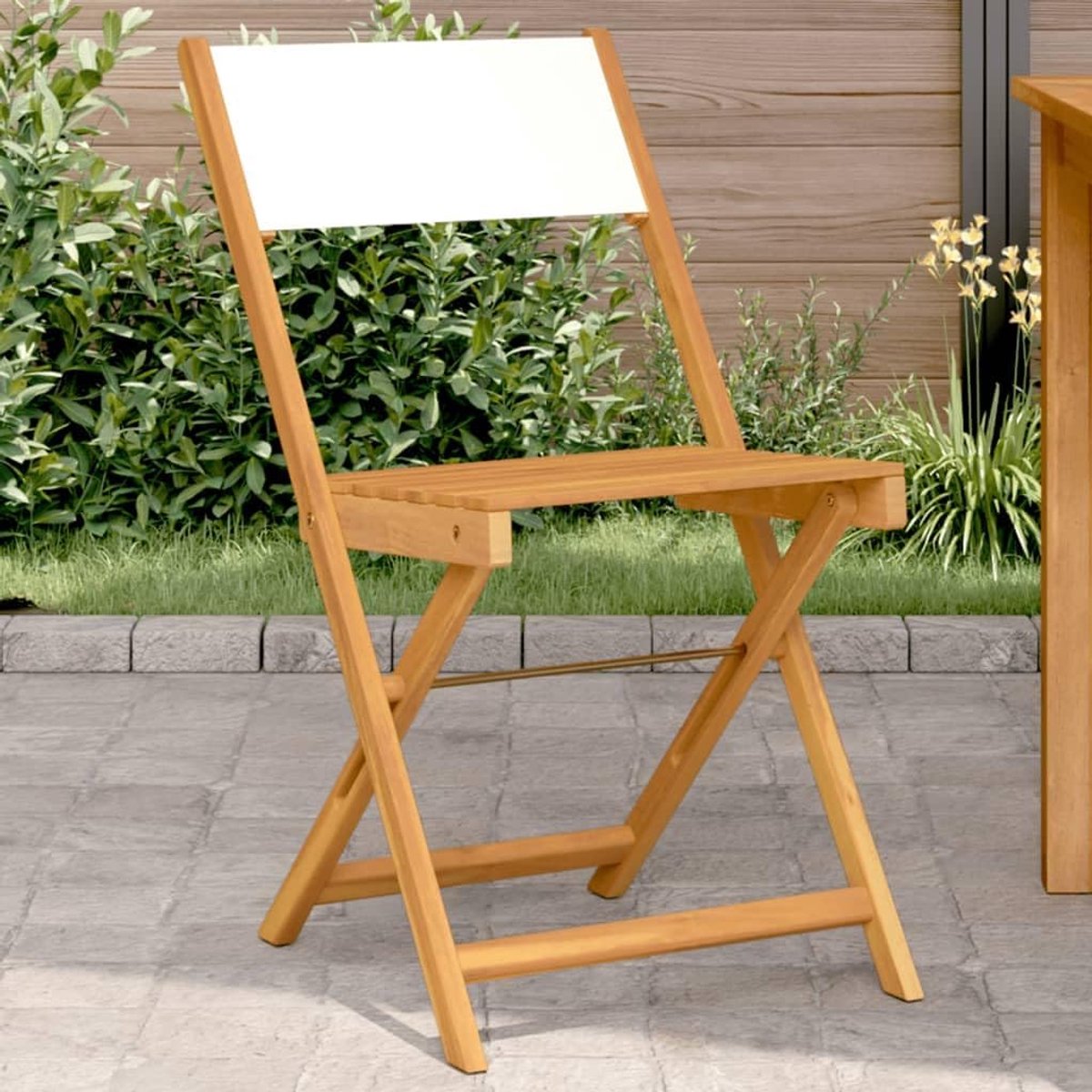 Bistrostoel van massief acaciahout voor binnen en buiten, robuust en stabiel met praktisch design voor tuin, terras of balkon, draagkracht 110 kg