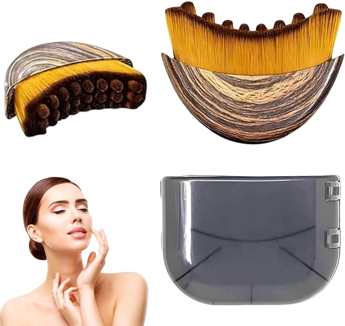 Lymfedrainage Gezichtsborstel voor Droge Huid, Gezichtsmassage, Zachte Massager voor Effectieve Huidverzorging, Set van 2
