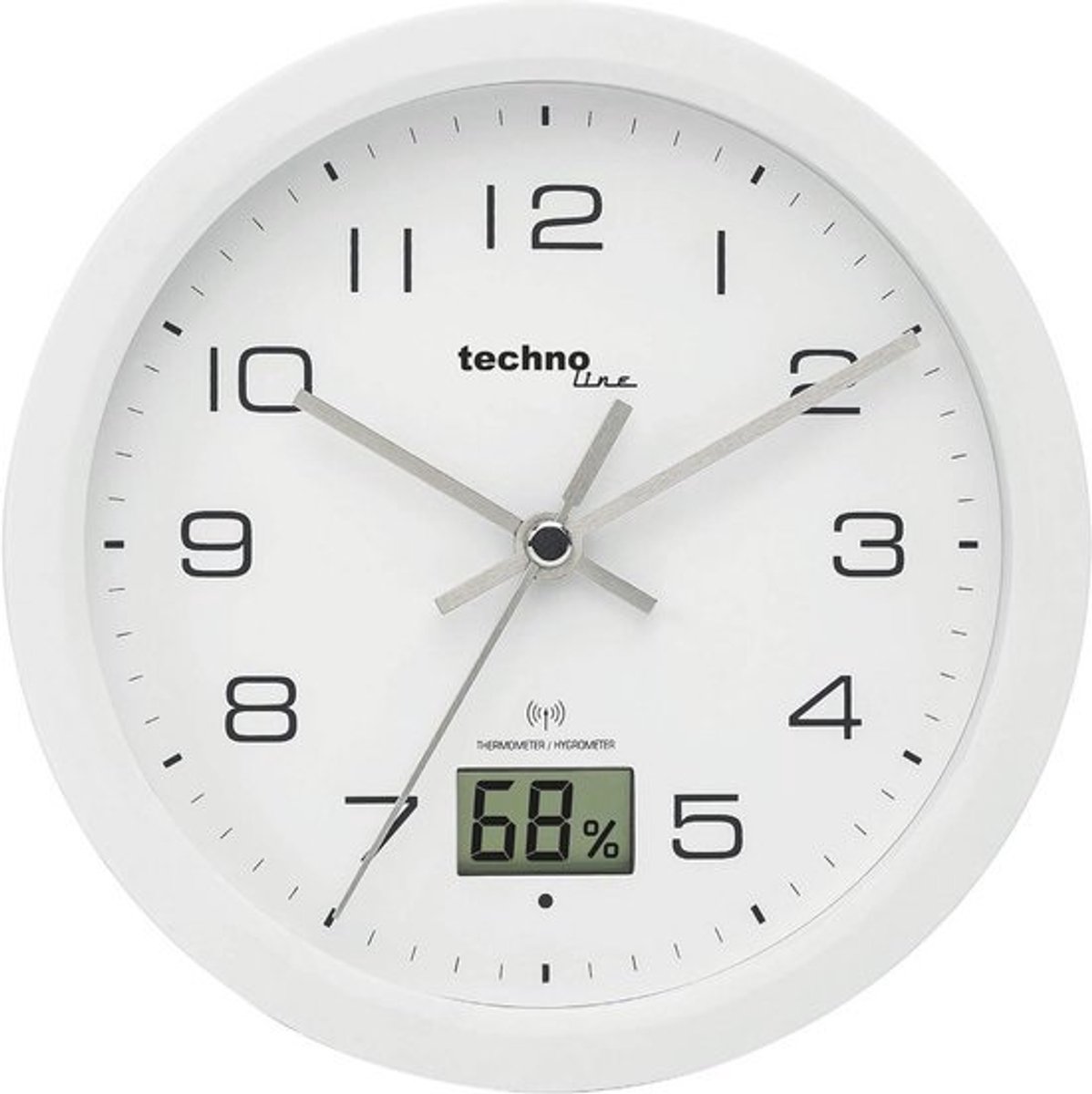 Analoge Draadloze Wandklok met Temperatuur- en Luchtvochtigheidsmeter