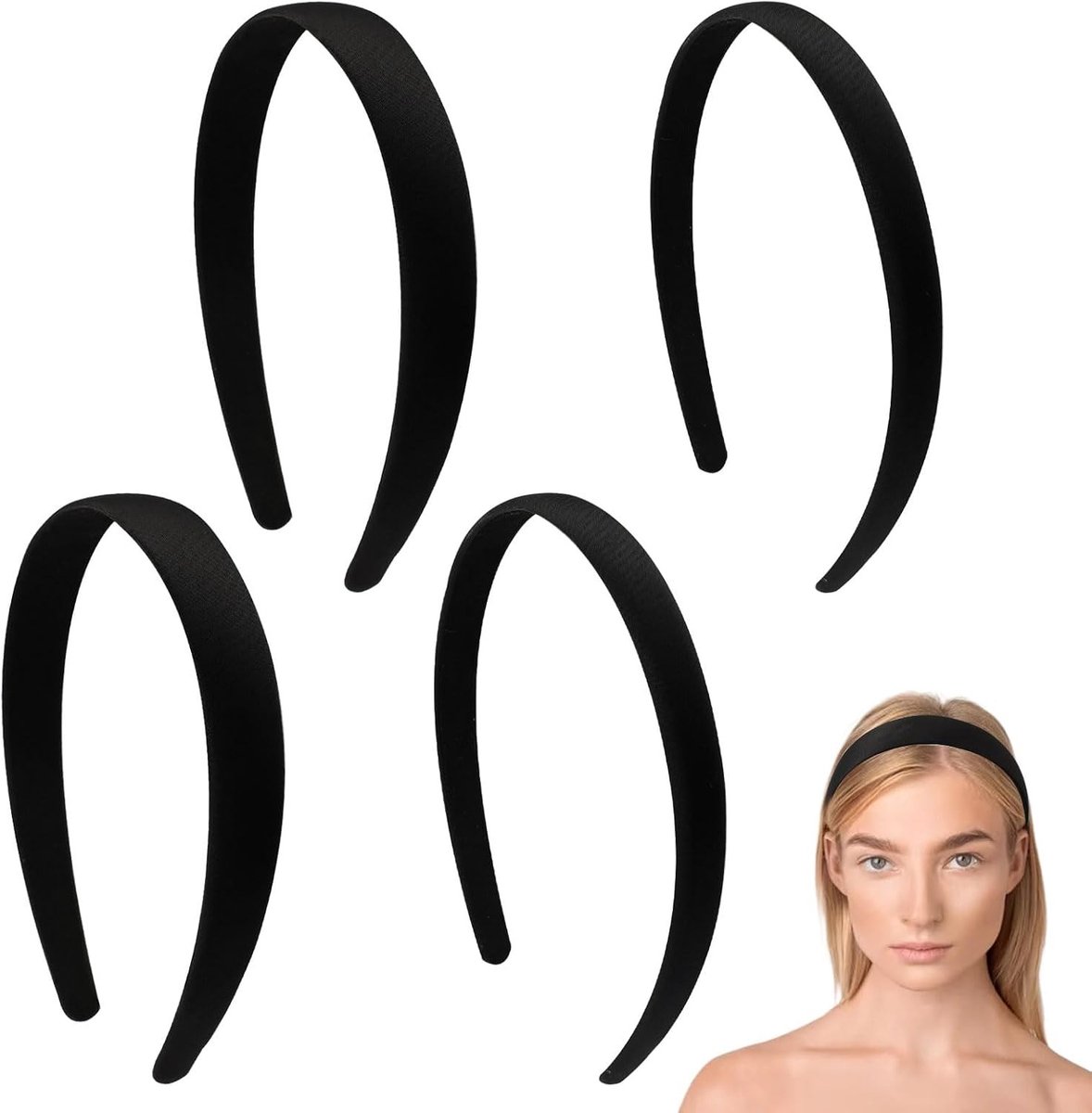 Comfortabele brede haarbanden voor dames, vintage stijl, antislip, 4 stuks, ideaal voor dagelijks gebruik en speciale gelegenheden