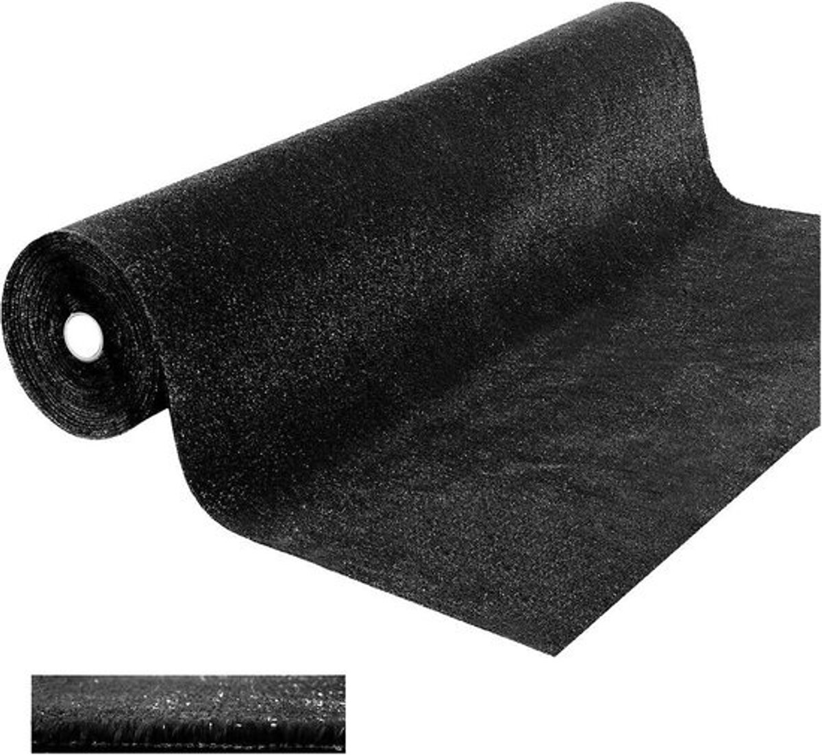 Kunstgras tapijt - Decoratieve loper - Binnen en buiten - Antislip onderkant - 1 x 2 meter - Zwart
