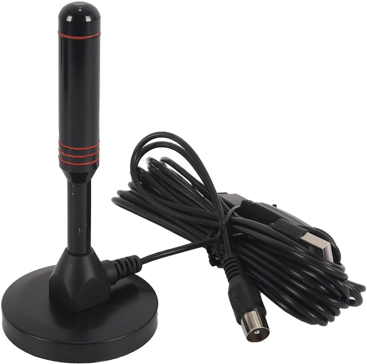 Gain TV-antenne DVB-T2/DTMB - 360° ontvangst draagbare binnen-/buitenantenne met signaalversterker en sterke magnetische voet