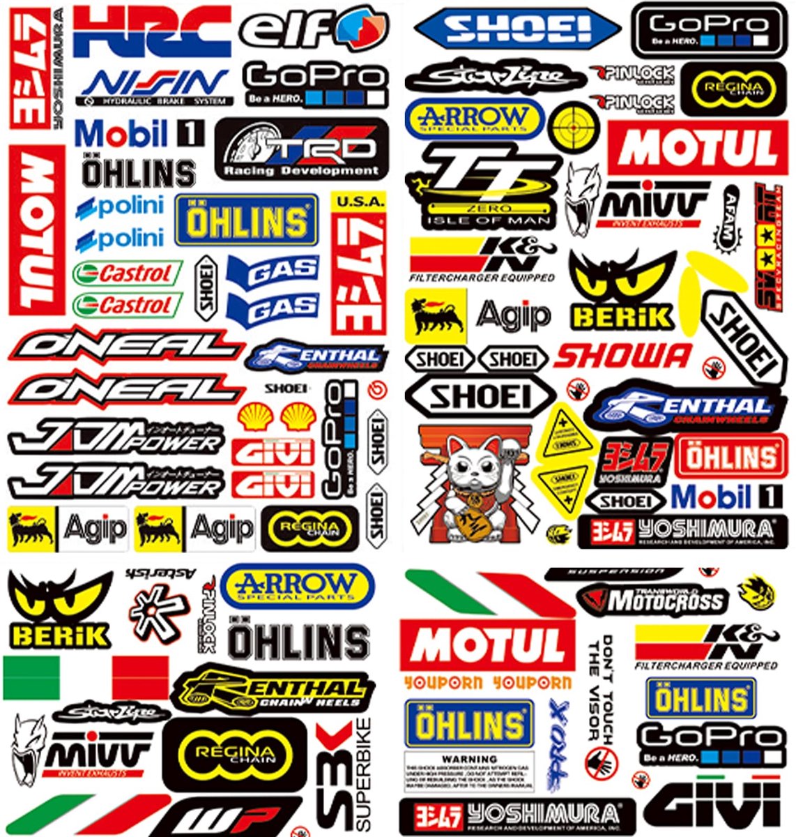 Motorstickers set voor motorfiets - stickers voor motorcross - veelzijdig en duurzaam - personaliseer je motor - ShopVlot