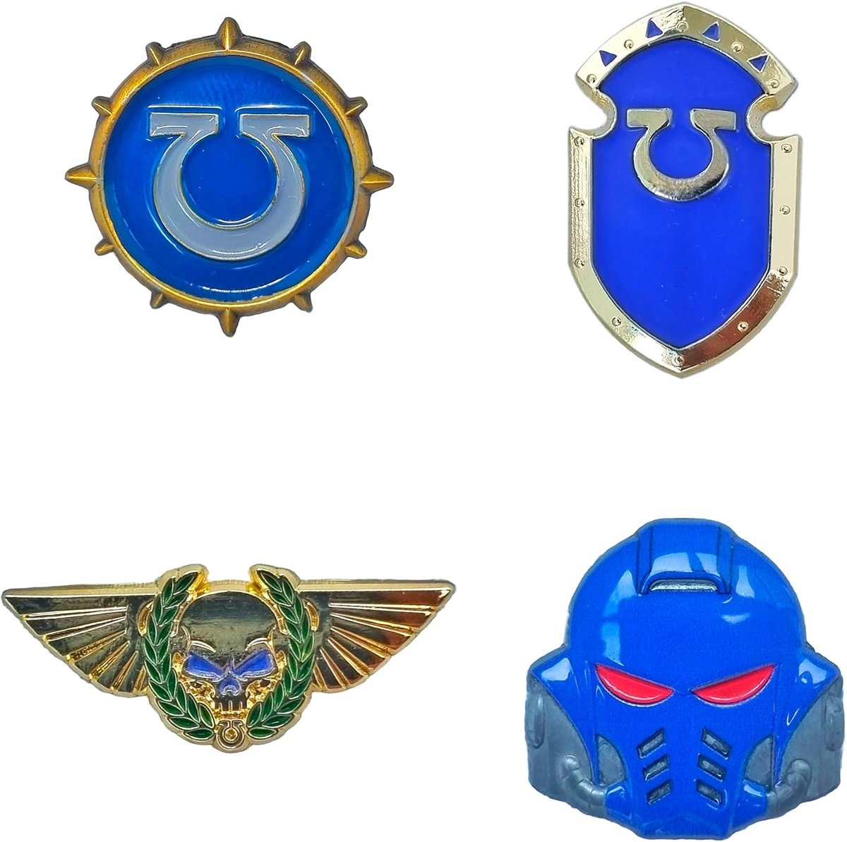 4x Pin Broche Space Marines, Pins Primaris, Ultramarines 40K, Space Marines 40.000.